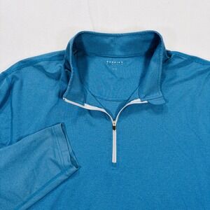 Dunning Golf Mens XXL Blue Micro Stripe Quarter Zip Pullover Performance Outdoor